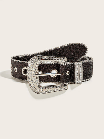 Women's Rhinestone Embellished Buckle Belt – House of Velari
