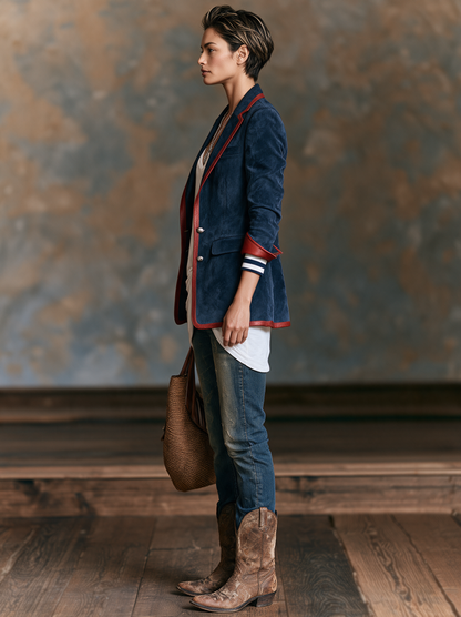 Women's Red Suede Vintage Blazer – House of Velari
