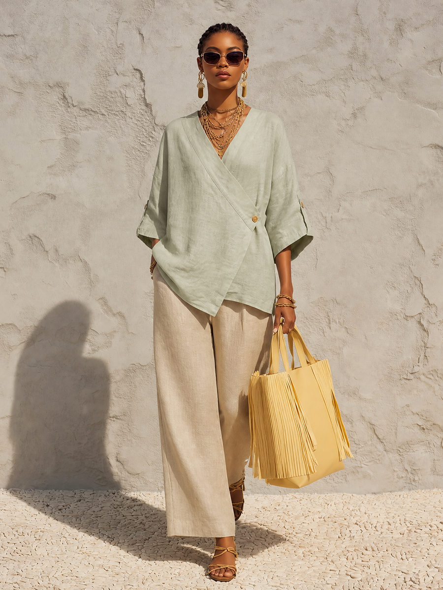 Women's Linen Wrap Jacket – House of Velari