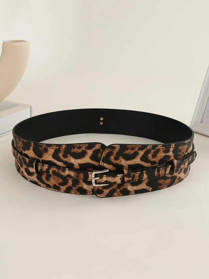 Women's Leopard Leather Asymmetric Print Waist Belt – House of Velari