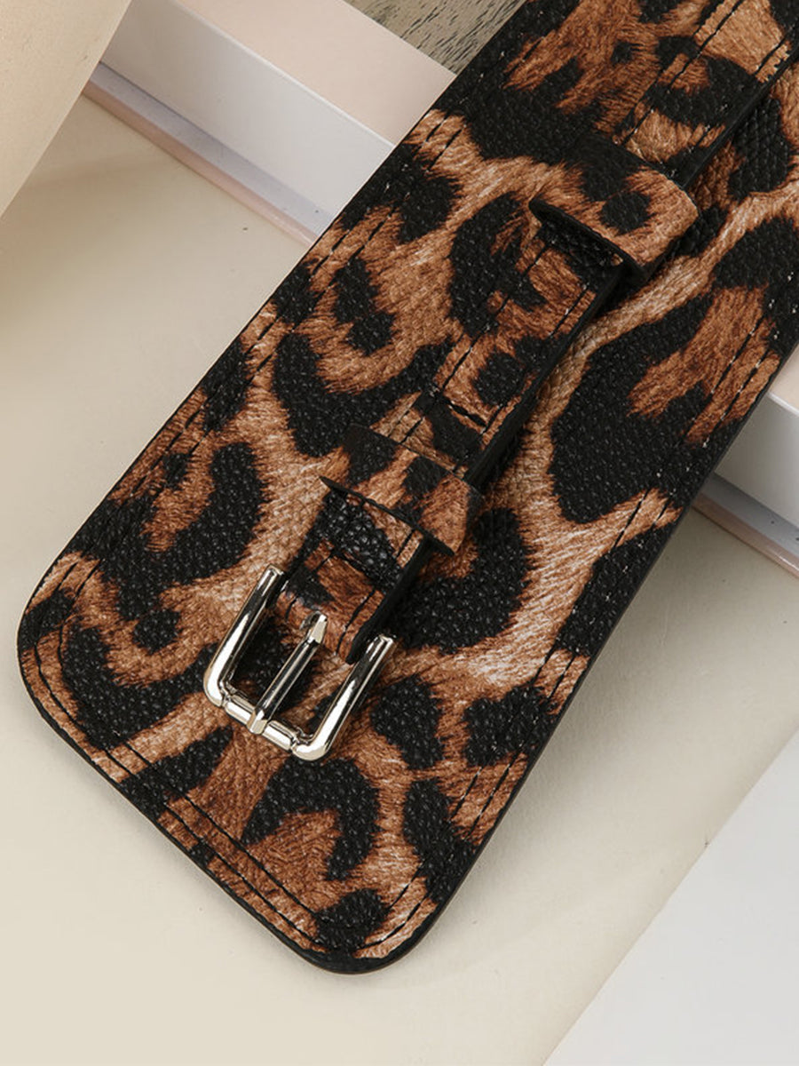 Women's Leopard Leather Asymmetric Print Waist Belt – House of Velari
