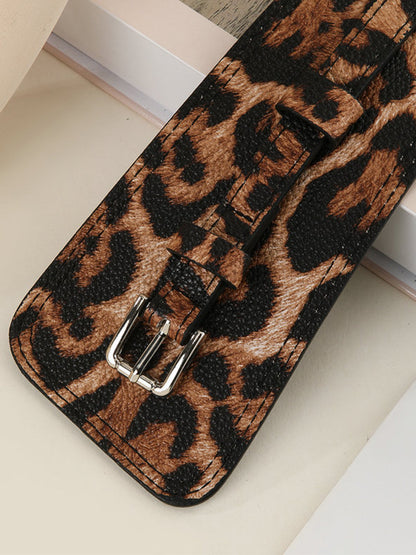 Women's Leopard Leather Asymmetric Print Waist Belt – House of Velari