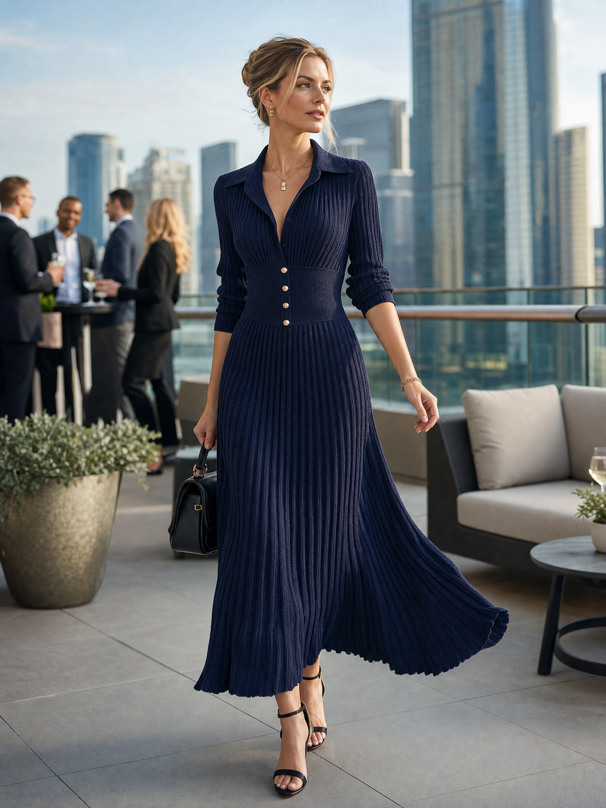 Women's Knit Pleated Dress – House of Velari