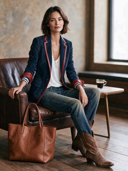 Women's Red Suede Vintage Blazer – House of Velari