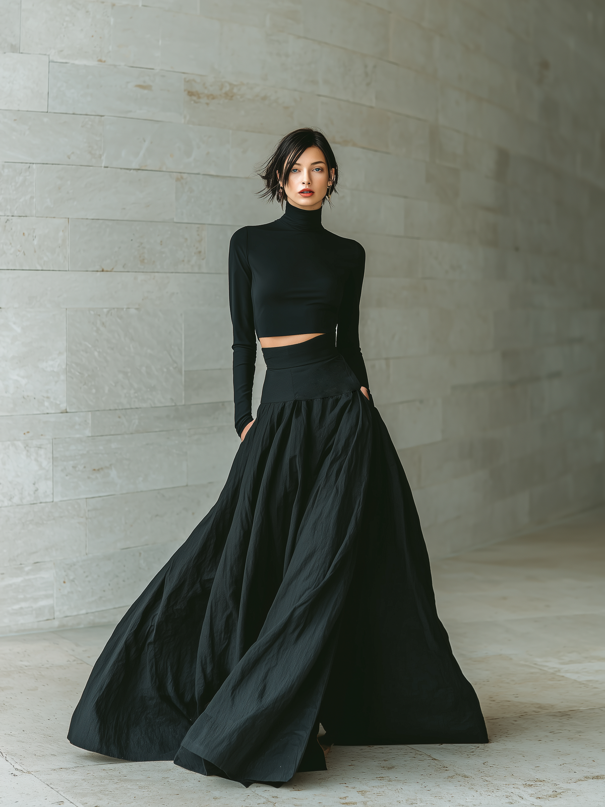 Women's Black Turtleneck Skirt – House of Velari