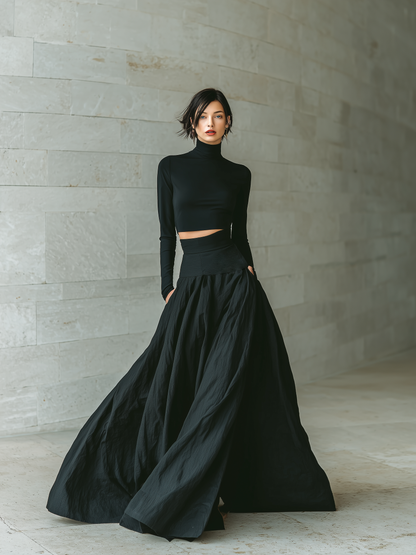 Women's Black Turtleneck Skirt – House of Velari