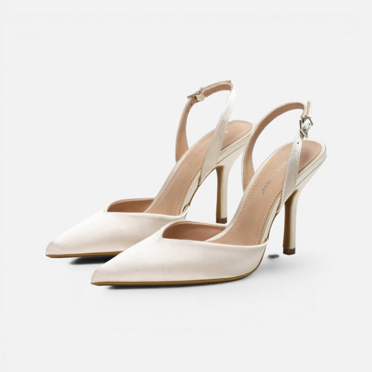 Satin Pointed-Toe Slingback Heels – House of Velari