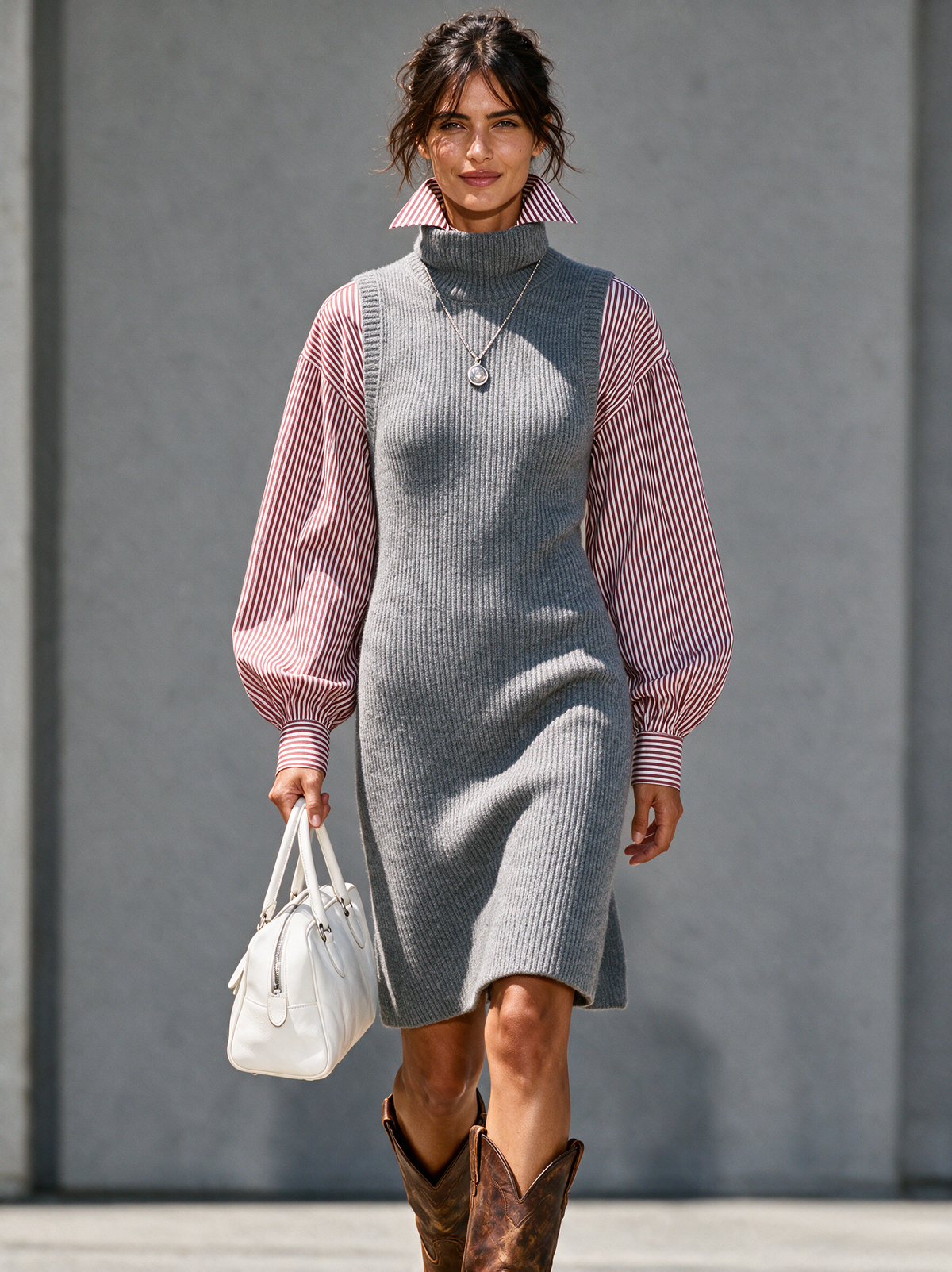 Women's Long Sleeve Striped Sweater Dress – House of Velari