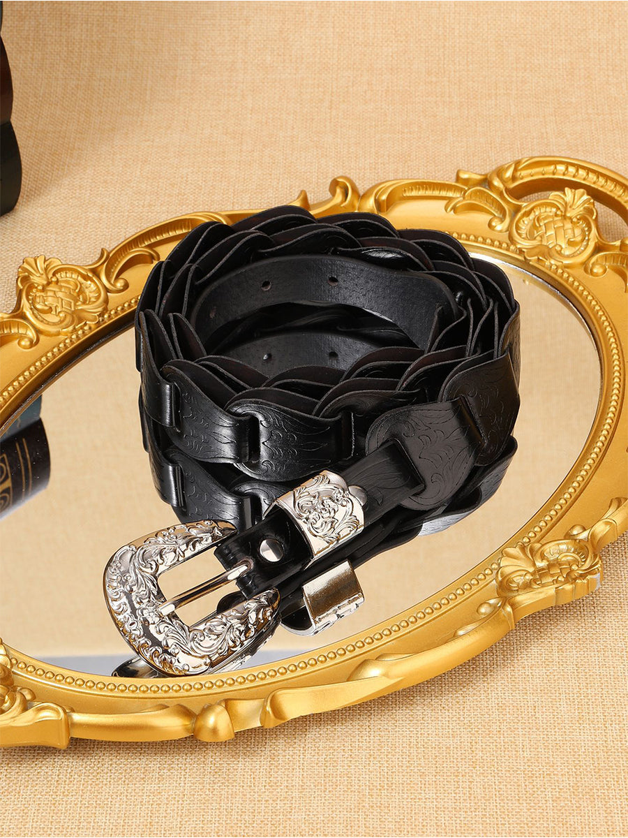 Women's Leather Floral Waist Belt – House of Velari