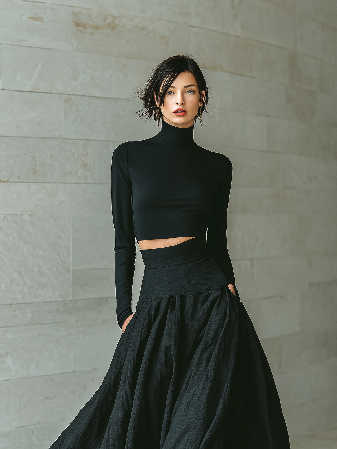 Women's Black Turtleneck Skirt – House of Velari