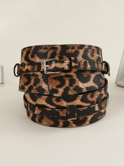 Women's Leopard Leather Asymmetric Print Waist Belt – House of Velari