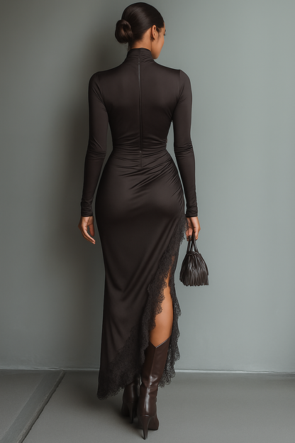 Women's Brown Satin Maxi Dress – House of Velari