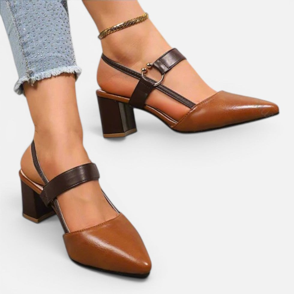 Strap Block Heel Pointed-Toe Shoes – House of Velari