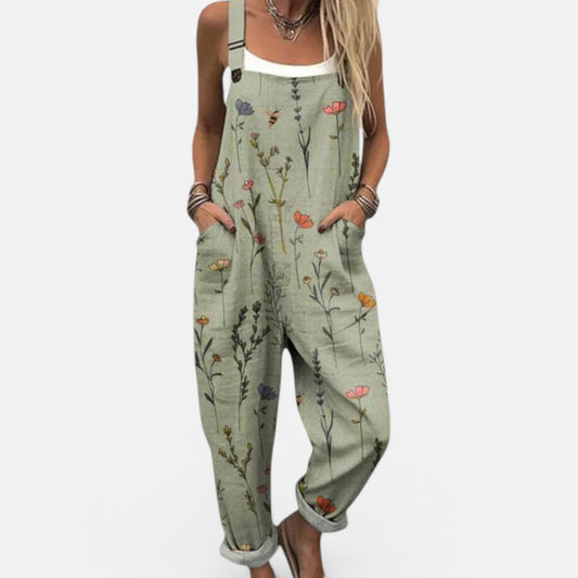 Printed Casual Dungaree Jumpsuit with Pockets – House of Velari
