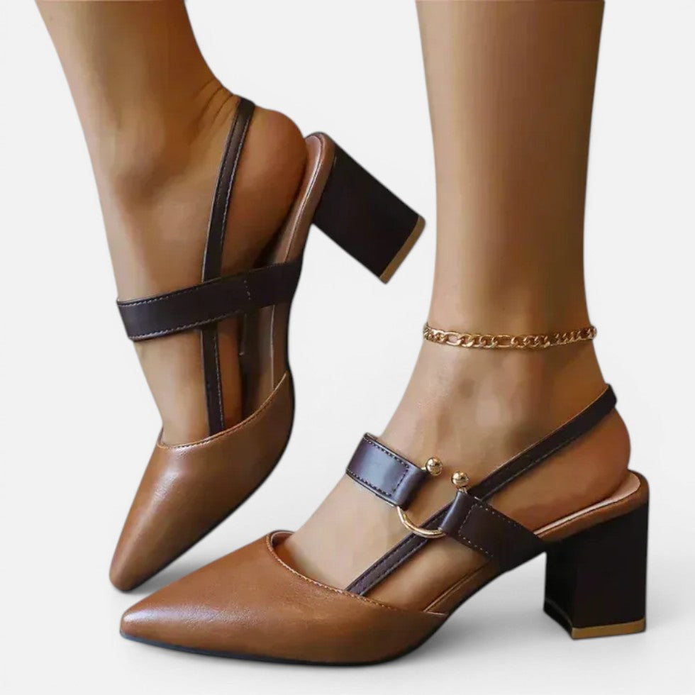 Strap Block Heel Pointed-Toe Shoes – House of Velari