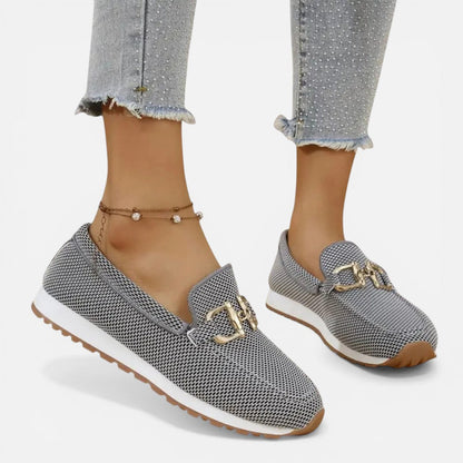 Textured Slip-On Loafers with Metal Detail – House of Velari