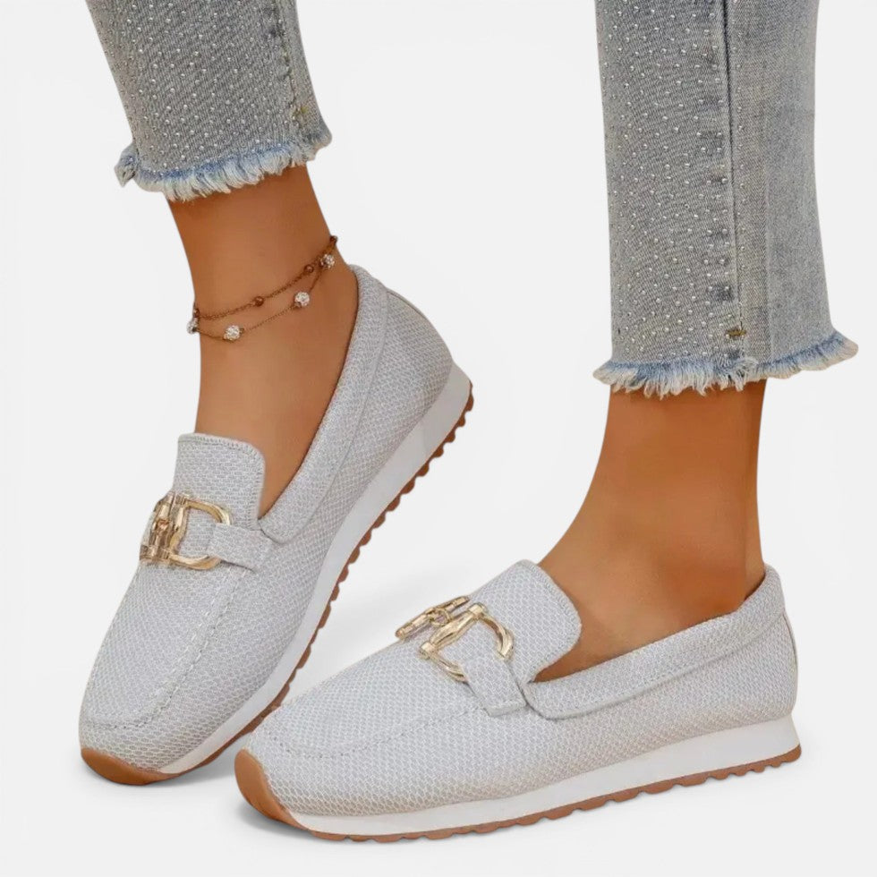 Textured Slip-On Loafers with Metal Detail – House of Velari