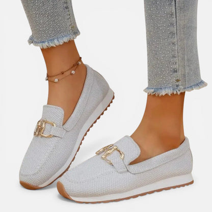 Textured Slip-On Loafers with Metal Detail – House of Velari