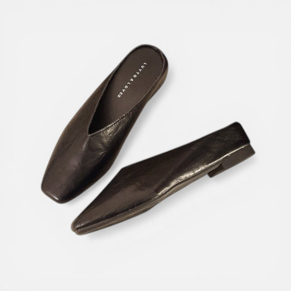 Slip-On Flat Mules Square Toe – House of Velari