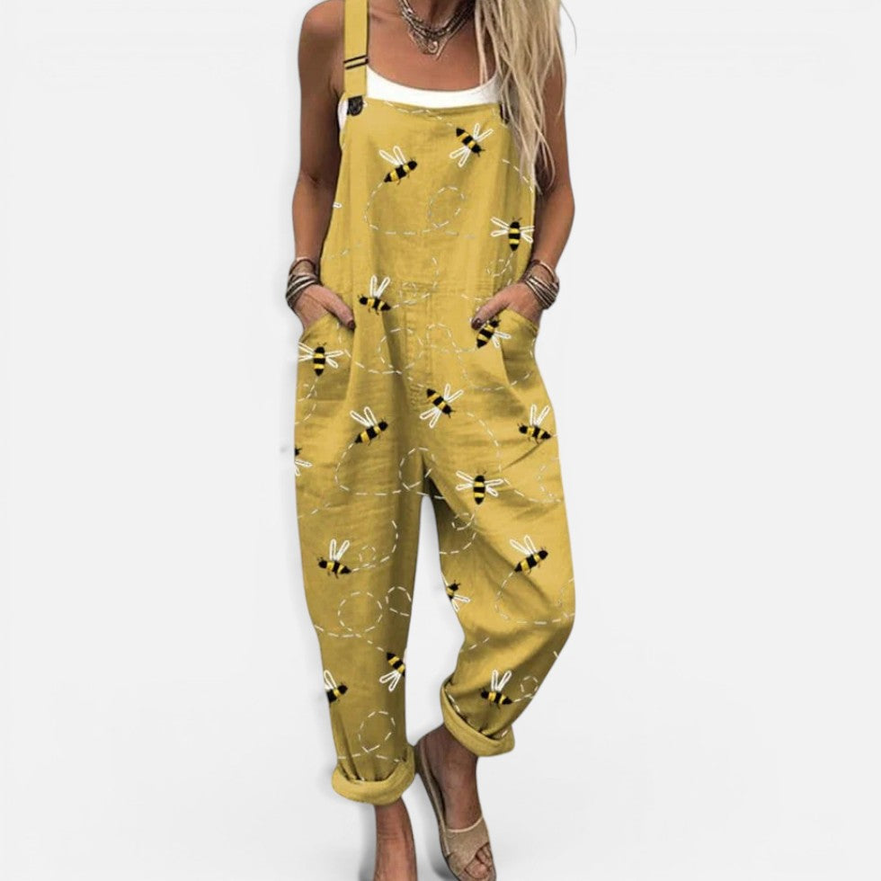 Printed Casual Dungaree Jumpsuit with Pockets – House of Velari