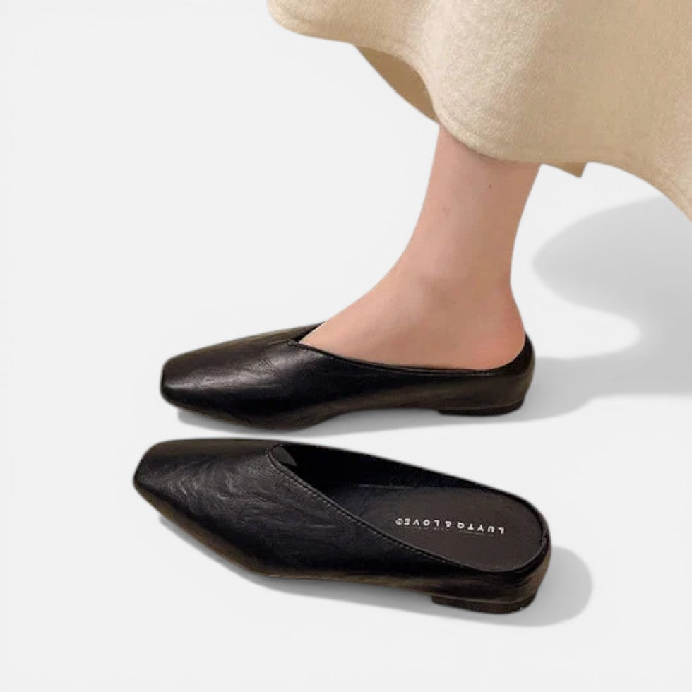 Slip-On Flat Mules Square Toe – House of Velari