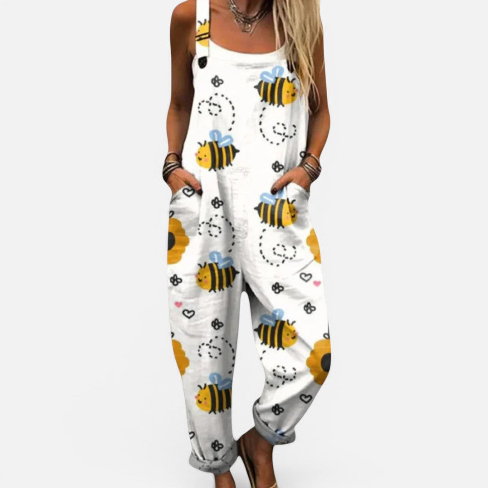 Printed Casual Dungaree Jumpsuit with Pockets – House of Velari
