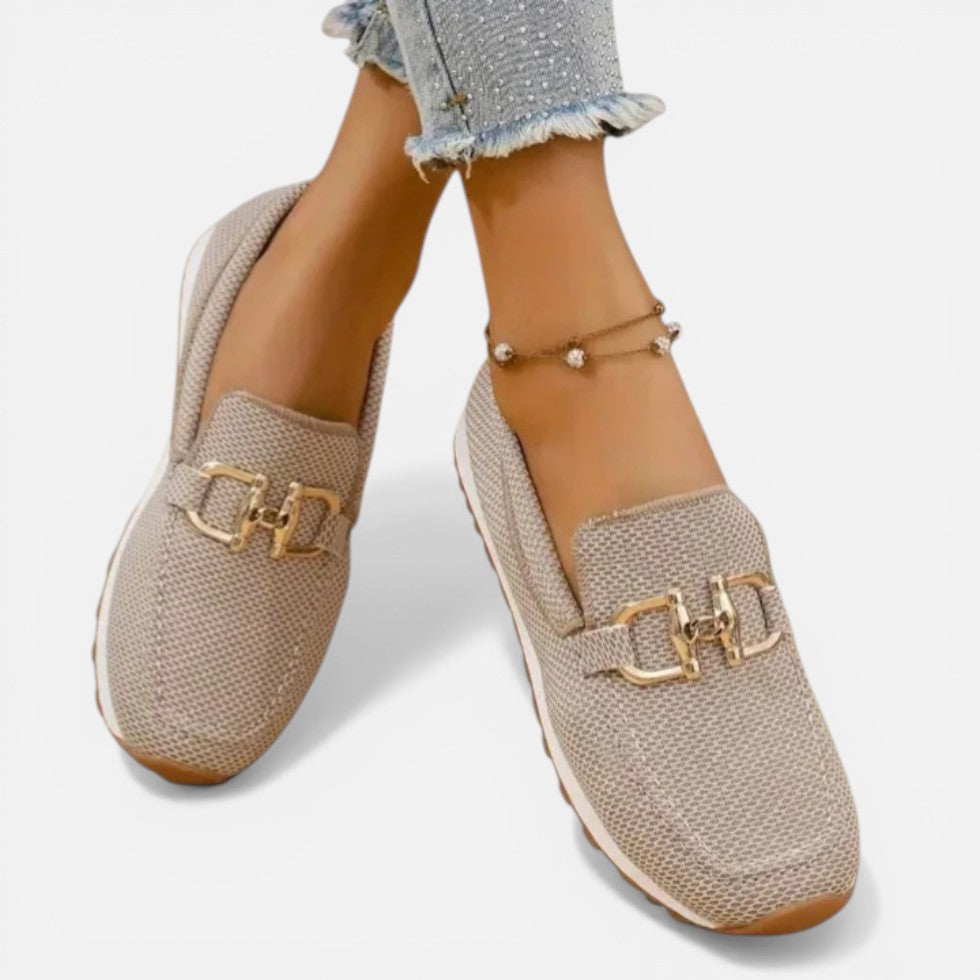 Textured Slip-On Loafers with Metal Detail – House of Velari