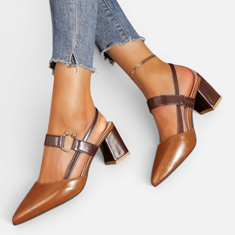 Strap Block Heel Pointed-Toe Shoes – House of Velari