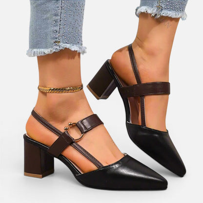 Strap Block Heel Pointed-Toe Shoes – House of Velari