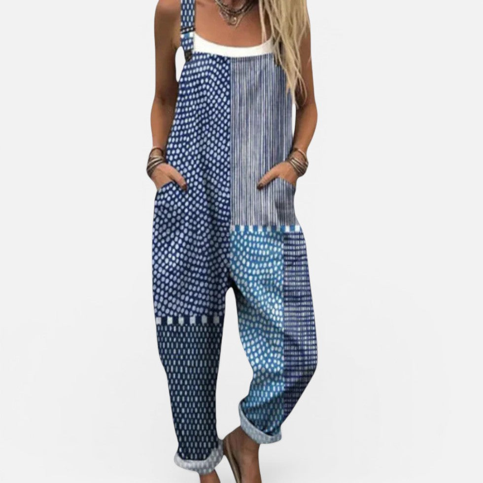 Printed Casual Dungaree Jumpsuit with Pockets – House of Velari