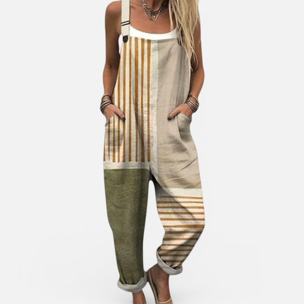Printed Casual Dungaree Jumpsuit with Pockets – House of Velari