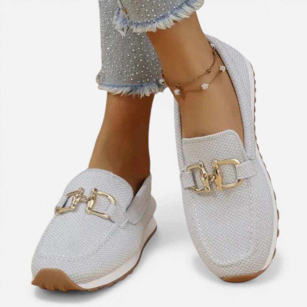 Textured Slip-On Loafers with Metal Detail – House of Velari