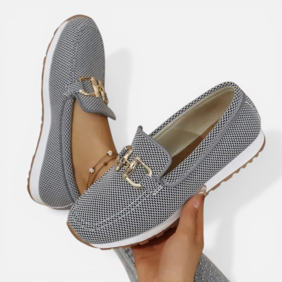 Textured Slip-On Loafers with Metal Detail – House of Velari