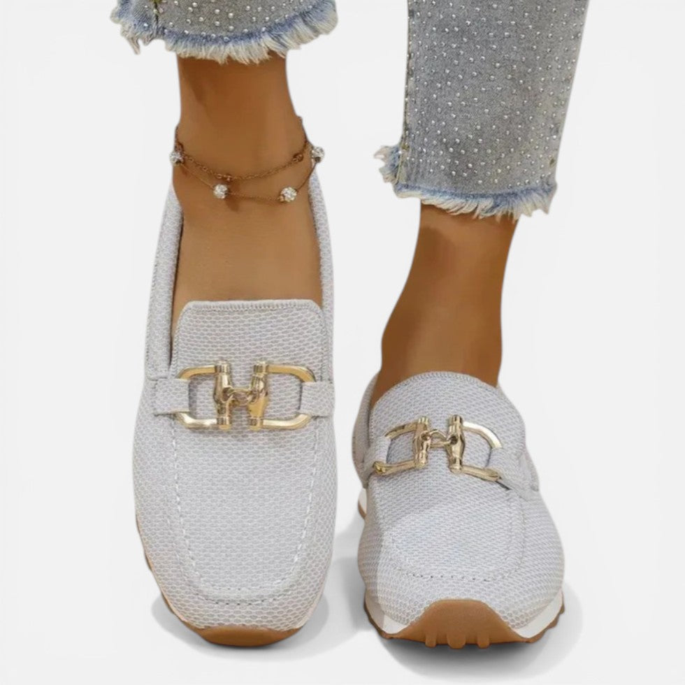 Textured Slip-On Loafers with Metal Detail – House of Velari