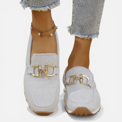 Textured Slip-On Loafers with Metal Detail – House of Velari