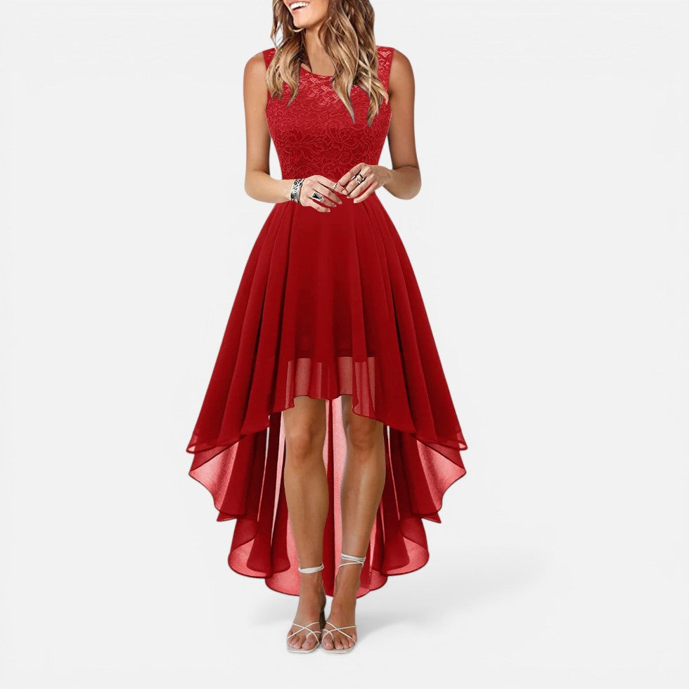 Wedding Dress Lace Bodice High-Low Midi – House of Velari