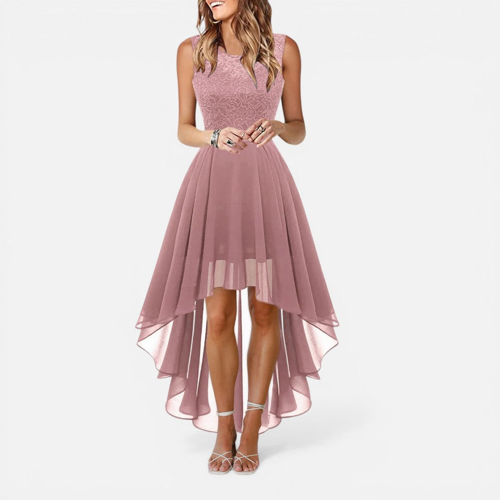 Wedding Dress Lace Bodice High-Low Midi – House of Velari