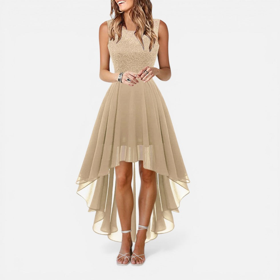 Wedding Dress Lace Bodice High-Low Midi – House of Velari