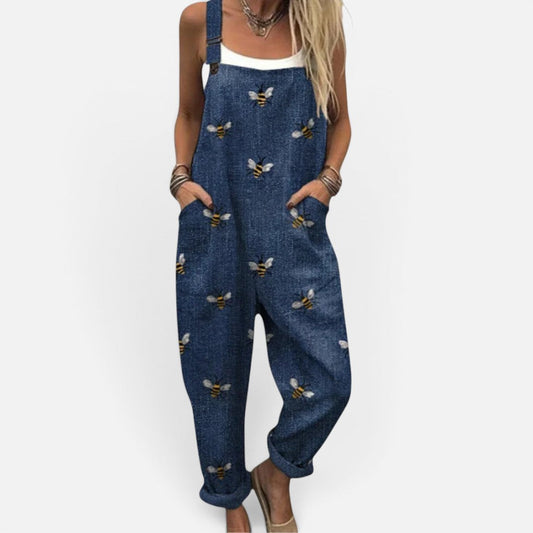 Printed Wide-Leg Dungaree Jumpsuit – House of Velari