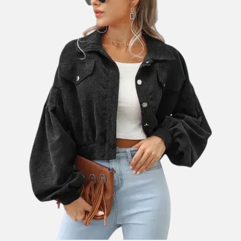 Cropped Corduroy Jacket with Button Front – House of Velari