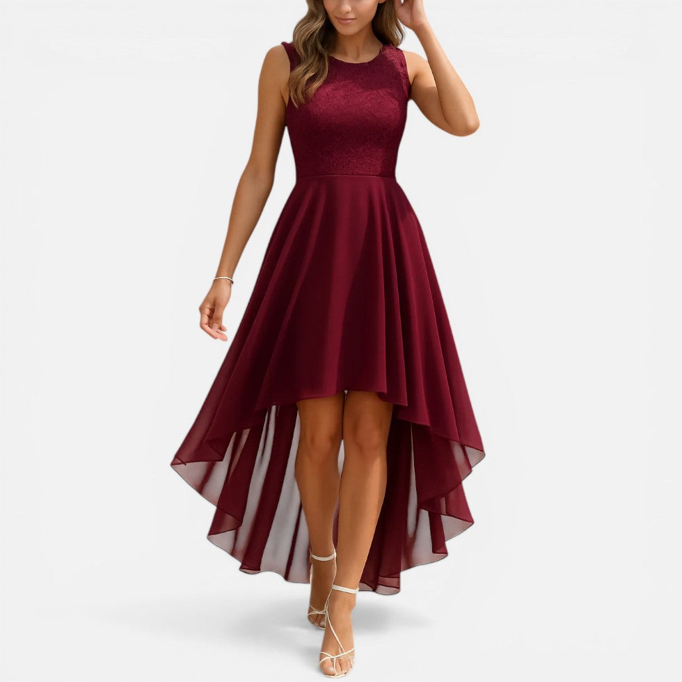 Wedding Dress Lace Bodice High-Low Midi – House of Velari