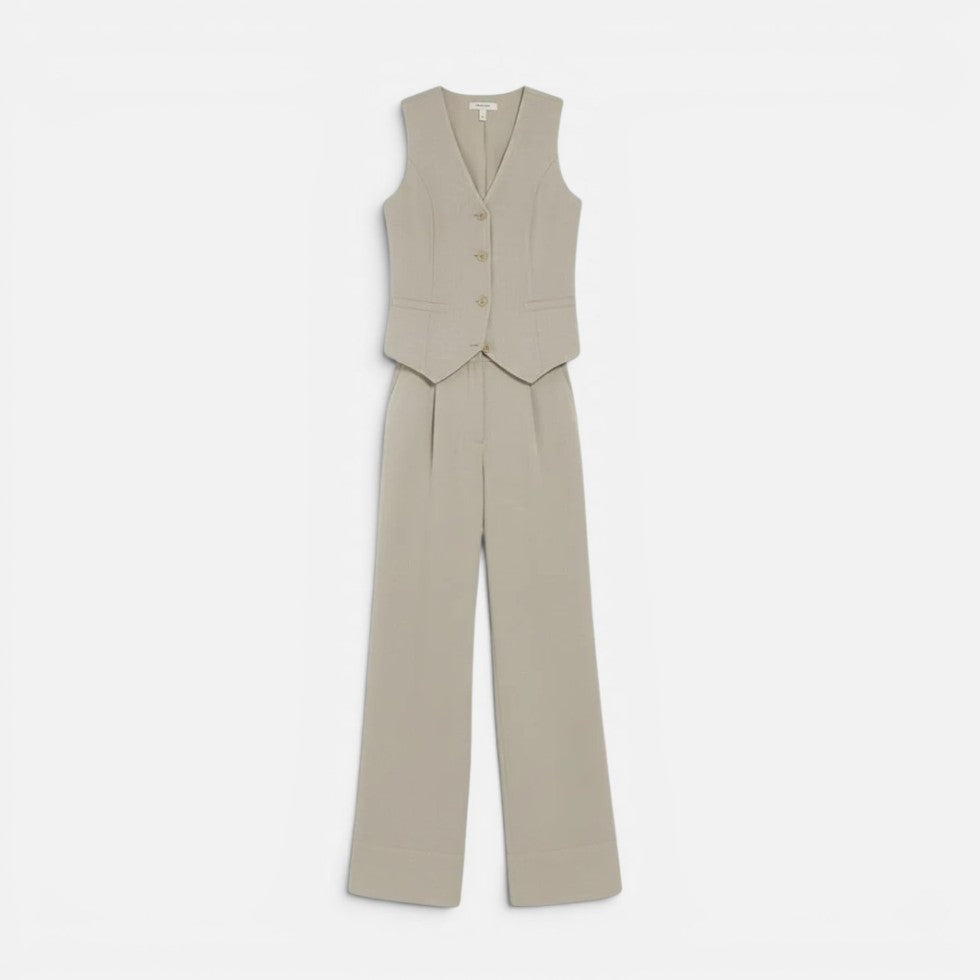 V-Neck Waistcoat and Wide-Leg Trouser Set – House of Velari