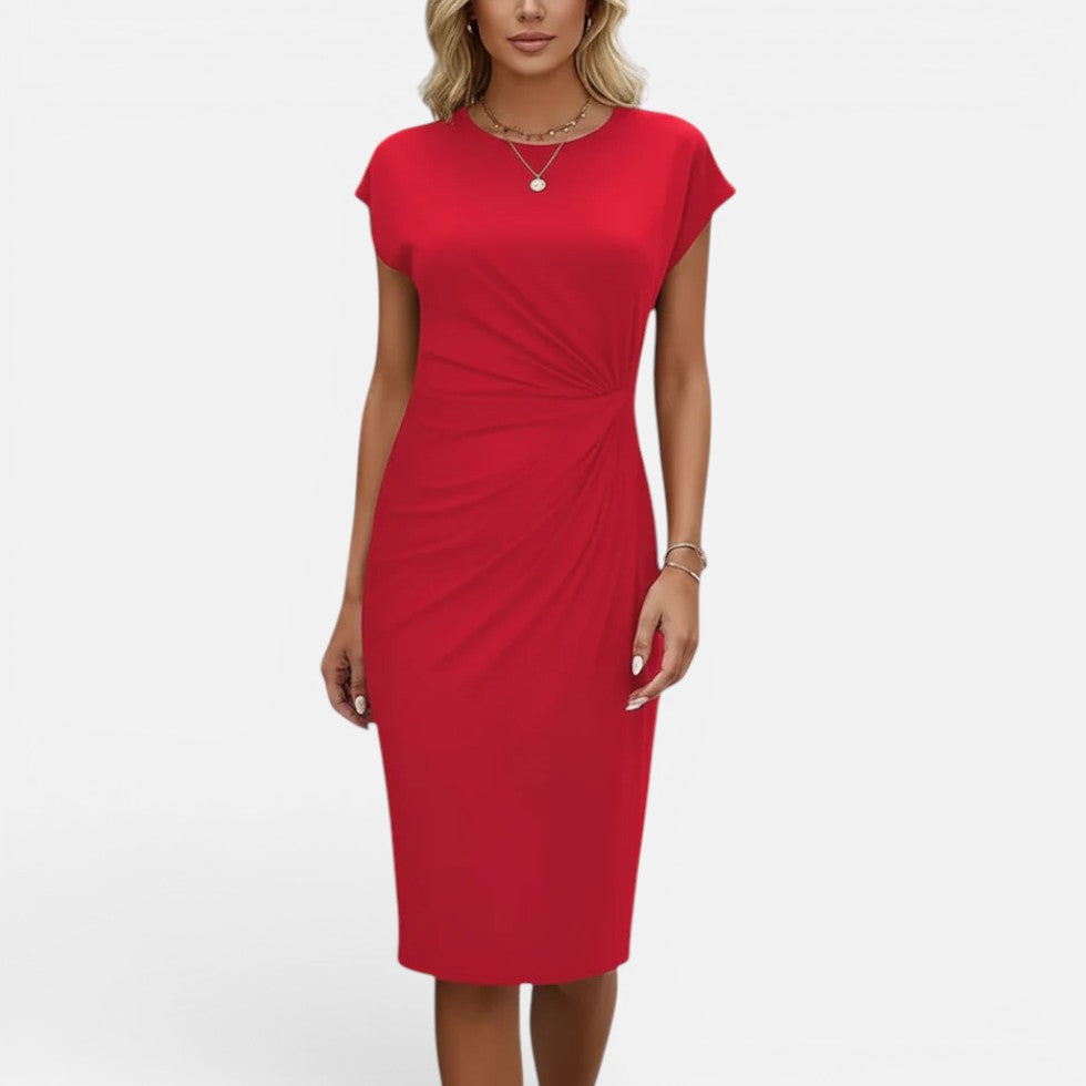 Ruched Waist Knee Length Dress – House of Velari