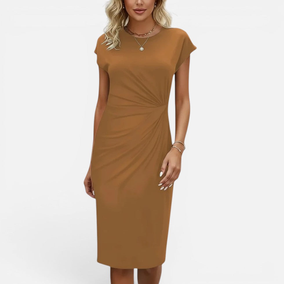 Ruched Waist Knee Length Dress – House of Velari