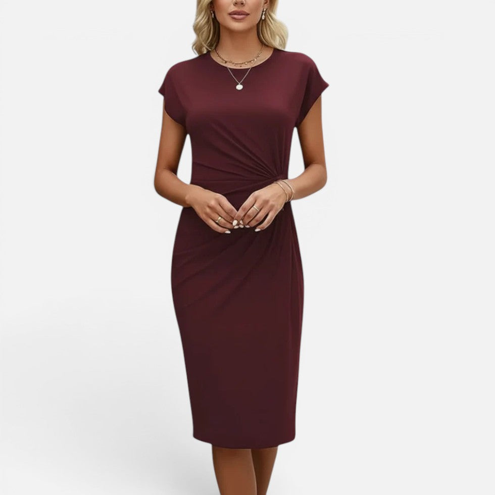 Ruched Waist Knee Length Dress – House of Velari
