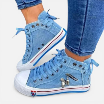 High Top Lace-Up Canvas Sneakers – House of Velari