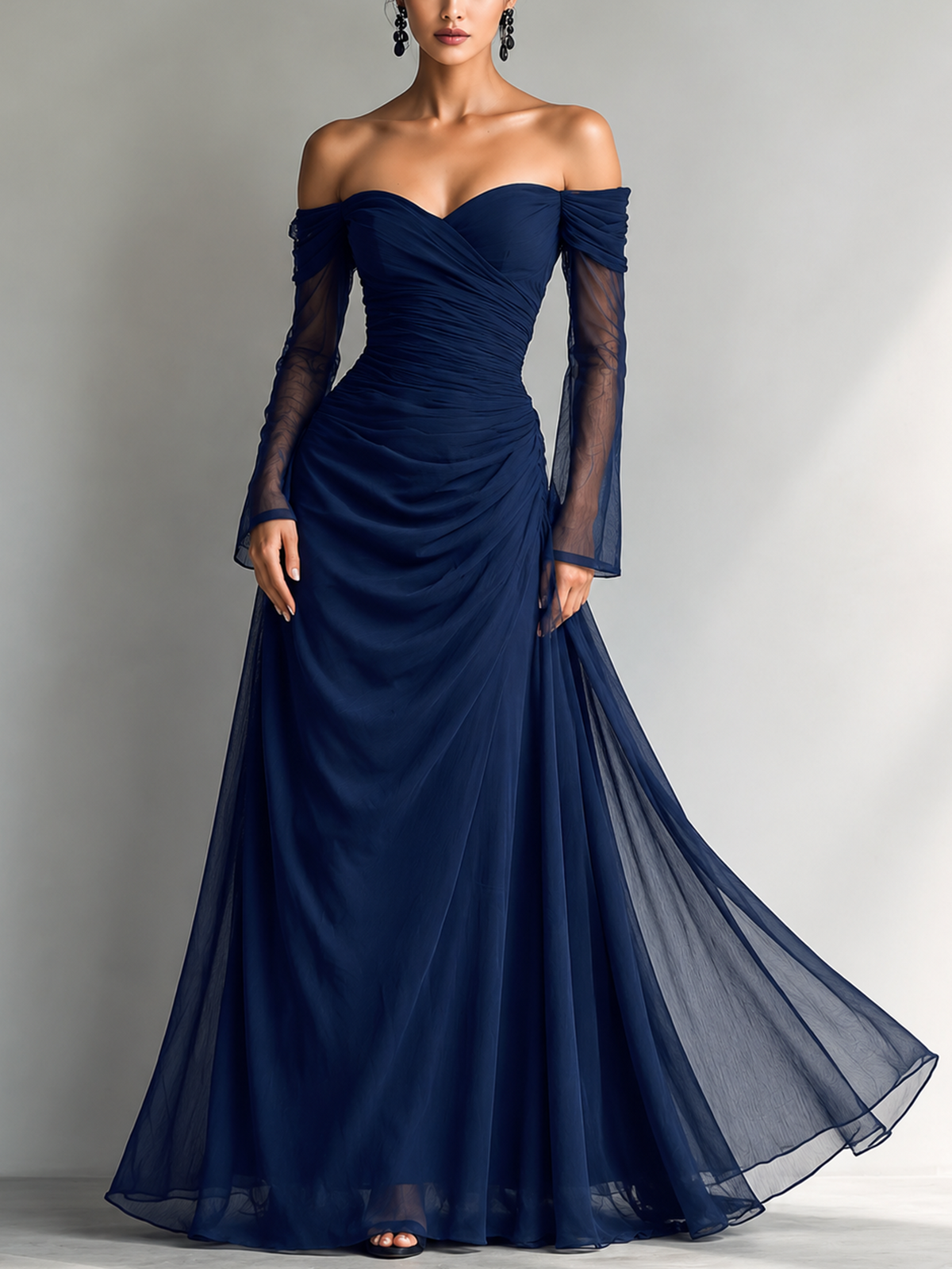 Women's Blue Chiffon Maxi Dress – House of Velari