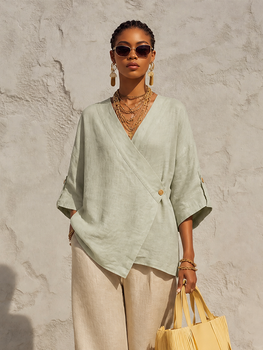 Women's Linen Wrap Jacket – House of Velari