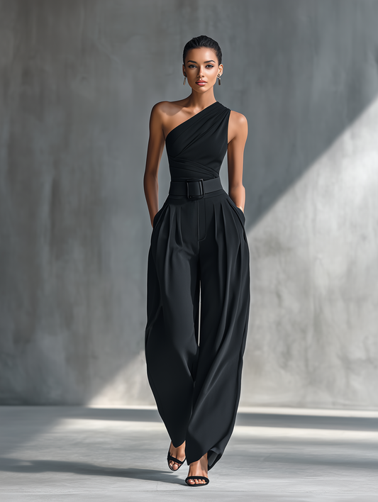 Women's Black Knit Wide-Leg Pants – House of Velari